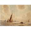Image 1 : Gregory Robinson, sailing ships, watercolour, signed, 25 x 36 cm, and another by the same, rowing...