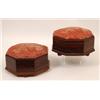 Image 1 : A Pair of 19th Century Octagonal Rosewood Footstools, on small bun feet, 25 cm (2)  See illustrat...