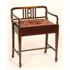 Image 1 : An Edwardian Inlaid Mahogany Piano Stool, tapering legs with spade feet, 55 cm  See illustration...