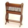 Image 1 : An Edwardian Walnut Magazine Rack, with boxwood inlay, and pierced end supports, 53 cm  See illus...