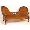 Image 1 : A Victorian Walnut Camel Back Sofa, the carved show wood decorated flowers, on cabriole legs, 178...