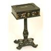 Image 1 : A Victorian Papier Mache Worktable, the top decorated a scene of Windsor Castle, with mother of p...