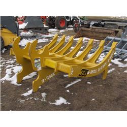 72" Quick Attach SEC Rock Rake (HD Excavator Brush Rake)