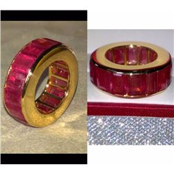 Natural Ruby 25.6 Cts & Solid Gold Eternity Band