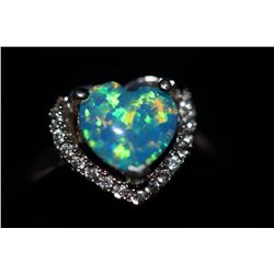 Stunning Natural Opal Heart Ring