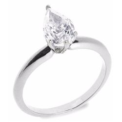 1.00 ctw G/VS2 Pear diamond solitire ring