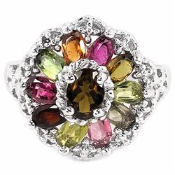 Natural Multi Color Tourmaline Ring