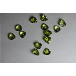 Natural Peridot Hearts 10.25 Carats - VVS