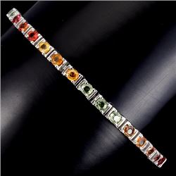 Natural Fancy Multi Color Sapphire Bracelet
