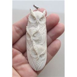 Hand Carved Owl Family Pendant