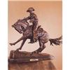 Image 1 : Frederick Remington "Cowboy" Pure Bronze Sculpture Handmade in the USA 13"x10"x5"