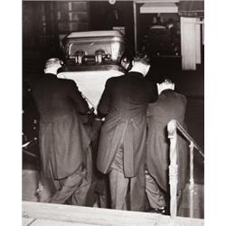 WEEGEE (ARTHUR FELLIG) (American, b. Poland, 1899-1968) MEN CARRYING COFFIN 3 different artist’s ...