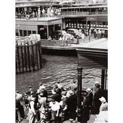 ANDREAS FEININGER (American, 1906-1999) FERRY COMMUTERS DIM-OUT ON TIMES SQUARE each stamped “FOT...