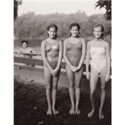 JUDITH JOY ROSS (American, b. 1946) PORTRAIT (THREE GIRLS) signed “Judith Joy Ross” and dated “19...