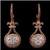 Image 1 : 14K Rose Gold 1.81ctw Fancy Color Diamond Earrings