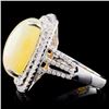 Image 3 : 18K Gold 5.89ct Opal & 1.04ct Diamond Ring