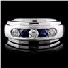 Image 1 : Solid Platinum 0.52ct Sapphire & 0.67ct Diamond Ri