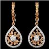 Image 1 : 14K Gold 1.07ctw Fancy Color Diamond Earrings