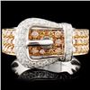 Image 1 : 14K Gold 1.06ctw Fancy Color Diamond Ring