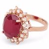 Image 2 : 14k Gold 14.00ct Ruby & 1.00ct Diamond Ring