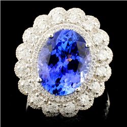 18K Gold 4.92ct Tanzanite & 1.07ctw Diamond Ring