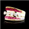 Image 2 : 18K Gold 4.32ct Ruby & 1.09ctw Diamond Ring