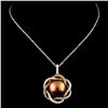 Image 2 : 14K Gold 11.50MM Pearl & 1.09ctw Diamond Pendant