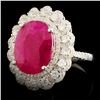 Image 2 : 18K Gold 8.52ct Ruby & 1.13ctw Diamond Ring