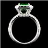 Image 3 : 18K Gold 4.09ct Tsavorite & 1.11ctw Diamond Ring