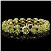 Image 1 : `14k Gold 43.00ct Peridot & 0.60ct Diamond Bracele