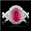 Image 1 : 18K White Gold 2.81ct Ruby & 1.00ct Diamond Ring