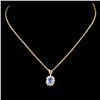 Image 2 : 14K Gold 0.45ct Sapphire & 0.18ctw Diamond Pendant