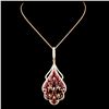 Image 2 : 14K Gold 6.45ctw Ruby & 0.87ctw Diamond Pendant