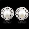 Image 1 : 18K Gold 11MM Pearl & 2.04ctw Diamond Earrings