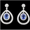 Image 1 : 18K Gold 4.21ct Sapphire & 1.53ct Diamond Earrings
