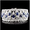 Image 2 : 14K Gold 20.92ct Sapphire & 3.76ctw Diamond Bracel