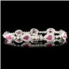 Image 2 : 18K Gold 4.90ct Ruby & 1.57ctw Diamond Bracelet