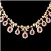 Image 2 : 18K Gold 4.16ct Ruby & 1.92ctw Diamond Necklace