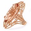 Image 2 : 14K Gold 23.00ct Morganite & 1.50ct Diamond Ring