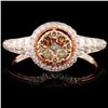 Image 1 : 14K Rose Gold 0.74ctw Fancy Color Diamond Ring