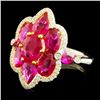Image 2 : 18K Gold 4.50ct Ruby & 0.18ctw Diamond Ring