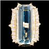 Image 1 : 14K Gold 9.51ct Aquamarine & 0.50ctw Diamond Ring