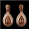 Image 1 : 14K Rose Gold 0.66ctw Fancy Color Diamond Earrings