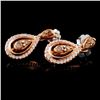 Image 2 : 14K Rose Gold 0.66ctw Fancy Color Diamond Earrings