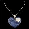 Image 2 : 14K Gold 9.51ct Sapphire & 0.45ctw Diamond Pendant
