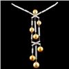 18K Gold 10-12mm South Sea Pearl & 7.37ct Diamond