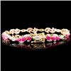 Image 2 : 14K Gold 5.96ct Ruby & 1.20ctw Diamond Bracelet