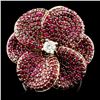 Image 1 : 14K Gold 3.98cw Ruby & 0.18ctw Diamond Ring
