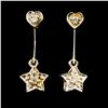 Image 1 : 14K Gold 0.06ctw Diamond Earrings