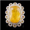 14K Yellow Gold 15.92ct Sapphire & 1.24ct Diamond
